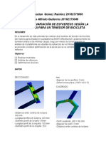 Análisis de Variación de Esfuerzos Según La Geometría para Un Tenedor de Bicicleta