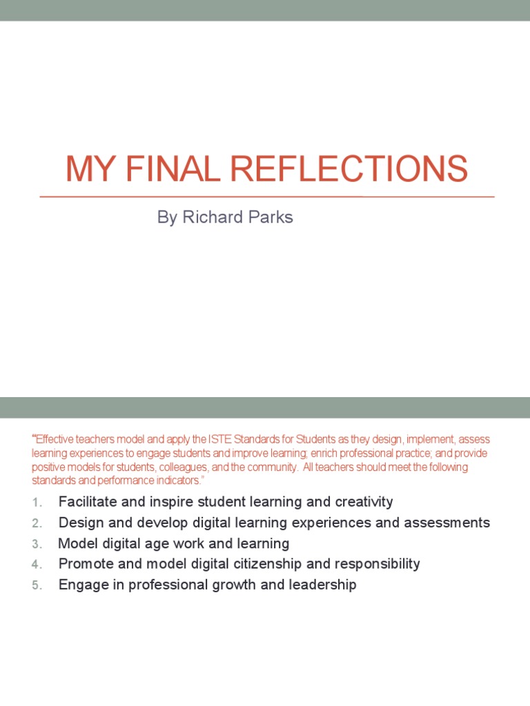 Final Reflection Project | PDF | Creativity | Collaboration