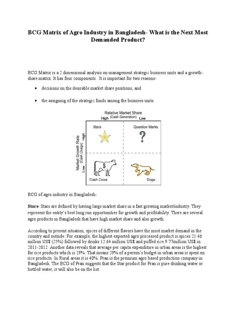 BCG Analysis of Bangladesh's Agro Industry | PDF | Agriculture | Irrigation