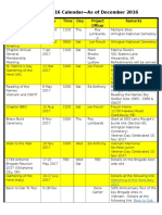 Chapter 1 2016 Calendar-As of December 2016: Chapter Event Date Time Day Project Officer Remarks