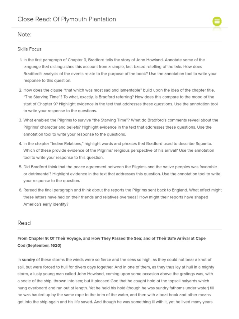 Of Plymouth Plantation PDF.pdf | Pilgrim Fathers | Plymouth Colony