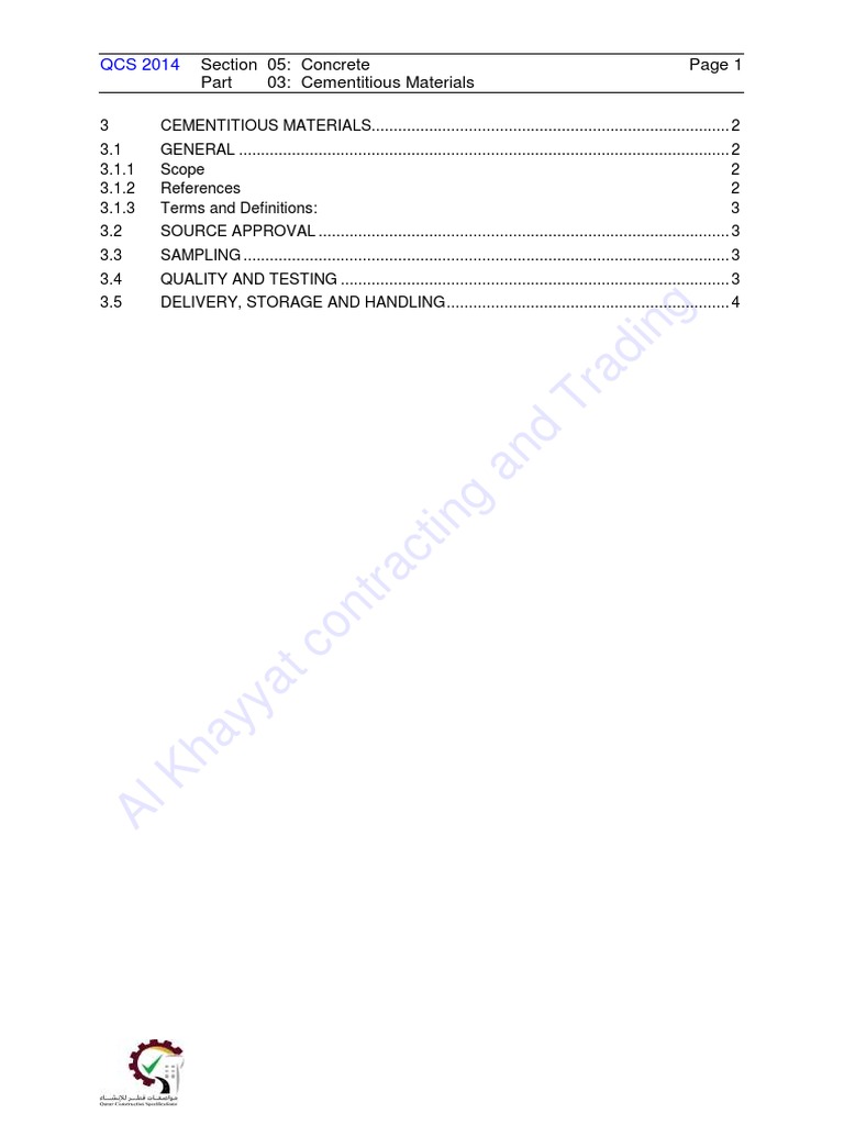 Cementitious Materials Guidelines | PDF | Cement | Concrete