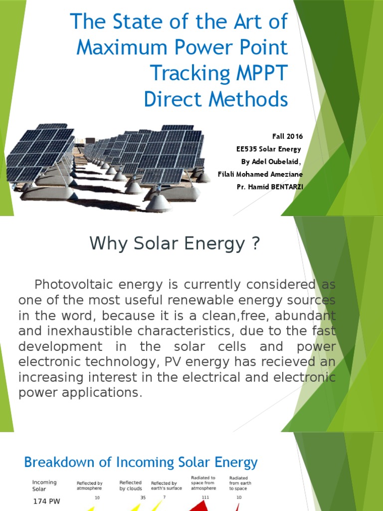 Maximum Power Point Tracking Methods | PDF | Photovoltaics ...