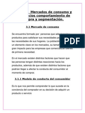 Unidad 3 Mercados de Consumo y de Negocios | PDF | Los consumidores |  Mercado (economía)