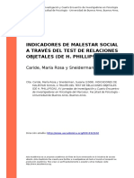 Caride, Maria Rosa y Sneiderman, Susana (2008) - Indicadores de Malestar Social A Traves Del Test de Relaciones Objetales (De H. Phillipson)