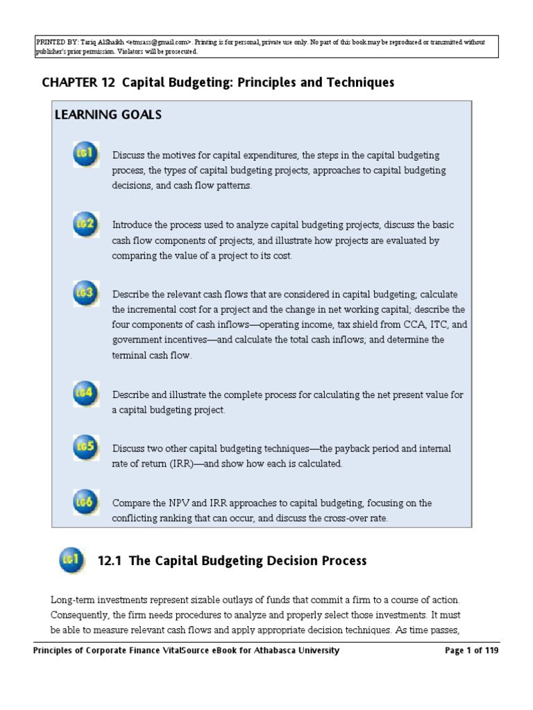 describe the capital budgeting process