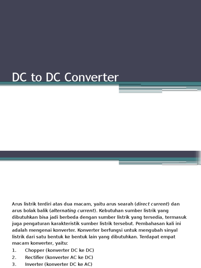 DC To DC Converter | PDF