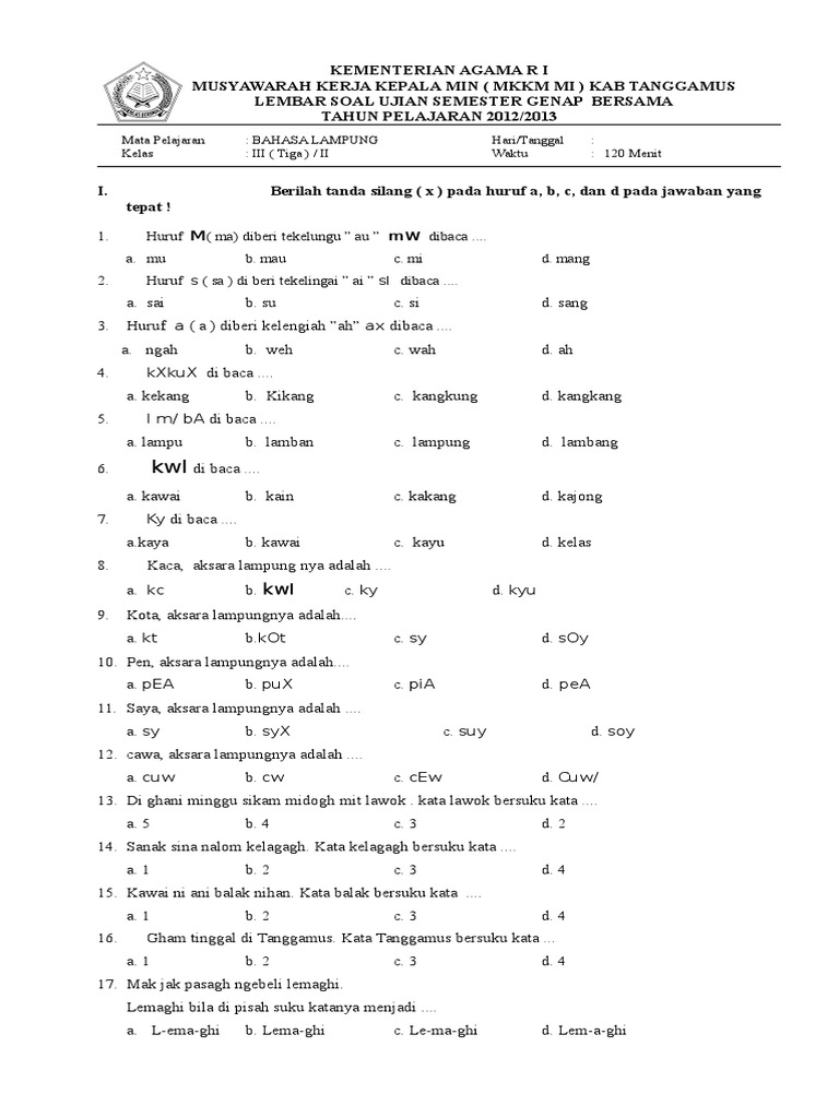 Soal Dan Jawaban Prakarya Kls 7 Latihan Ulagang Semester