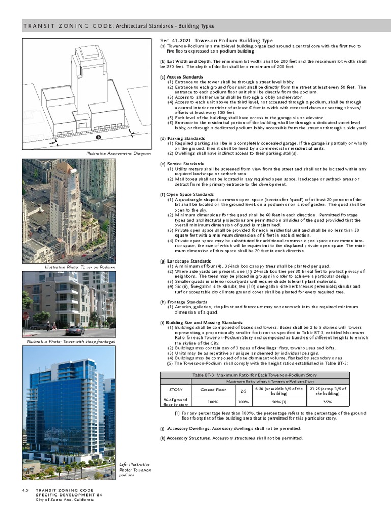 6 Tower On Podium Building Type Garage Residential Elevator