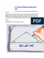 Cara Mencari Ukuran Sudut Ketiga Dari Sebuah Segitiga