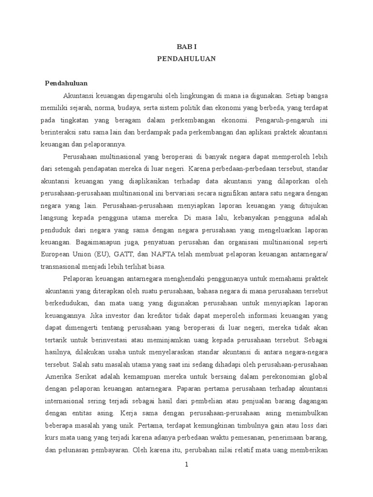 Analisis Laporan Keuangan Internasional