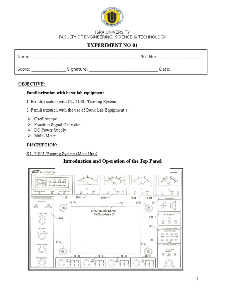Lab Equipment Familiarization Guide | PDF