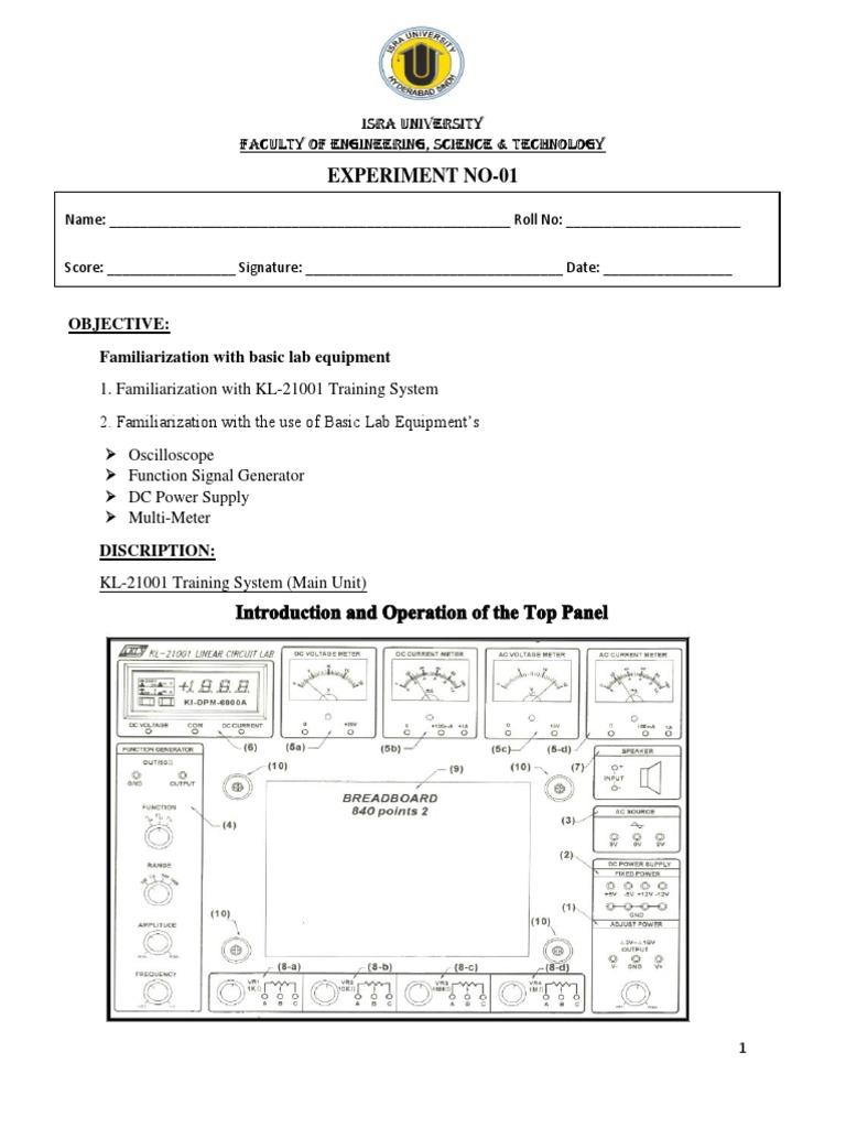 Familiarization With Basic Lab Equipment PDF