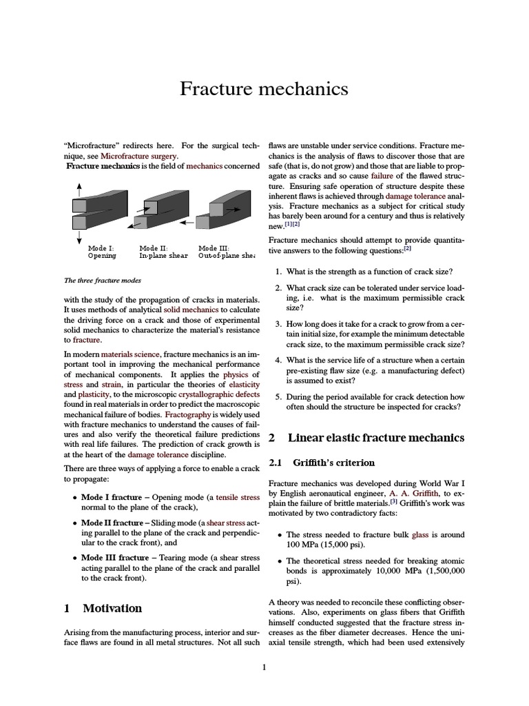 Fracture Mechanics Overview and Applications | PDF | Fracture Mechanics ...