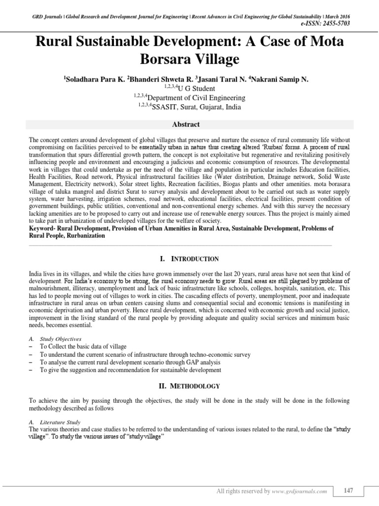 Sustainable Rural Development Plan | PDF | Internet Access | Sustainability
