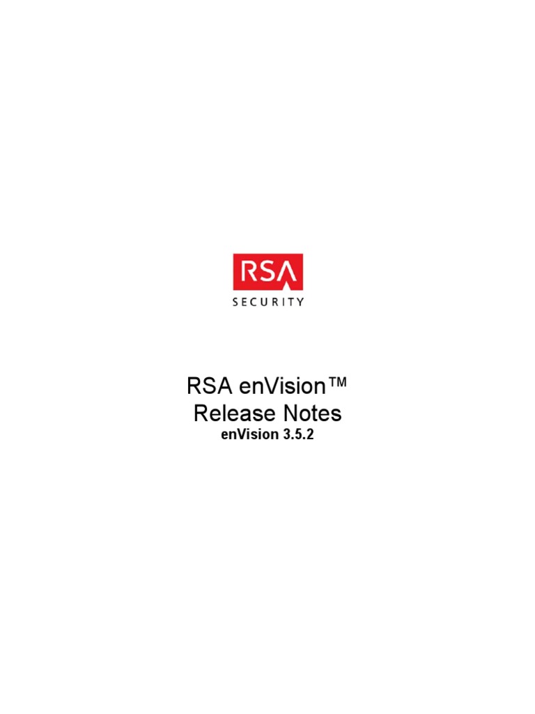 RSA EnVision 3.5.2 Release Notes PDF File Transfer Protocol Group