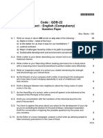 Code: QDB-22 Subject: English (Compulsory) : Question Paper