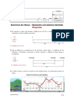 Exercícios de Reforço - Operações Co Números Decimais