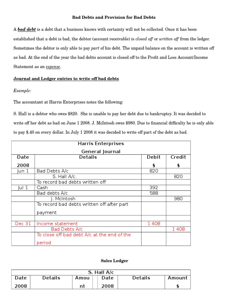 POA Notes Sept 2013 Bad Debts and Provision For Bad Debts | PDF ...