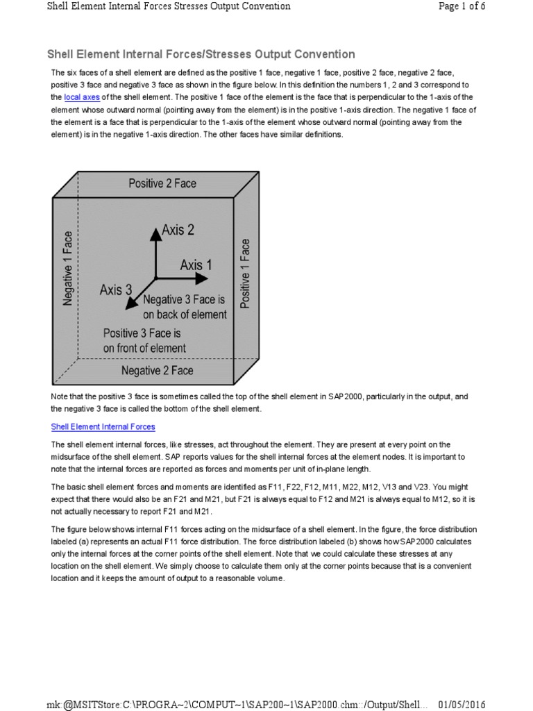 SAP2000 Shell Element Forces Overview | PDF | Classical Mechanics ...