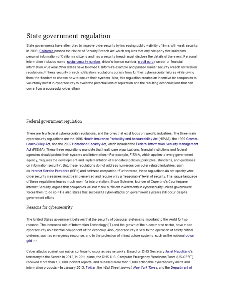 State Government Regulation | PDF | Computer Security | Security