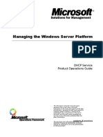Managing The Windows Server Platform: DHCP Service Product Operations Guide