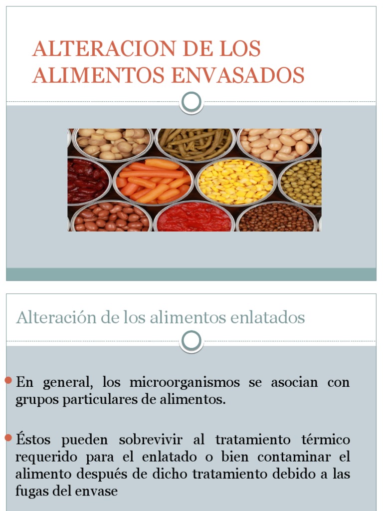 Microorganismos y alteraciones enlatados | PDF | Descomposición | Alimentos
