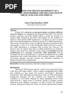 Guidelines For The Establishment of A Consumer Cross-Border Adr Organization in The Eu, Iceland and Norway