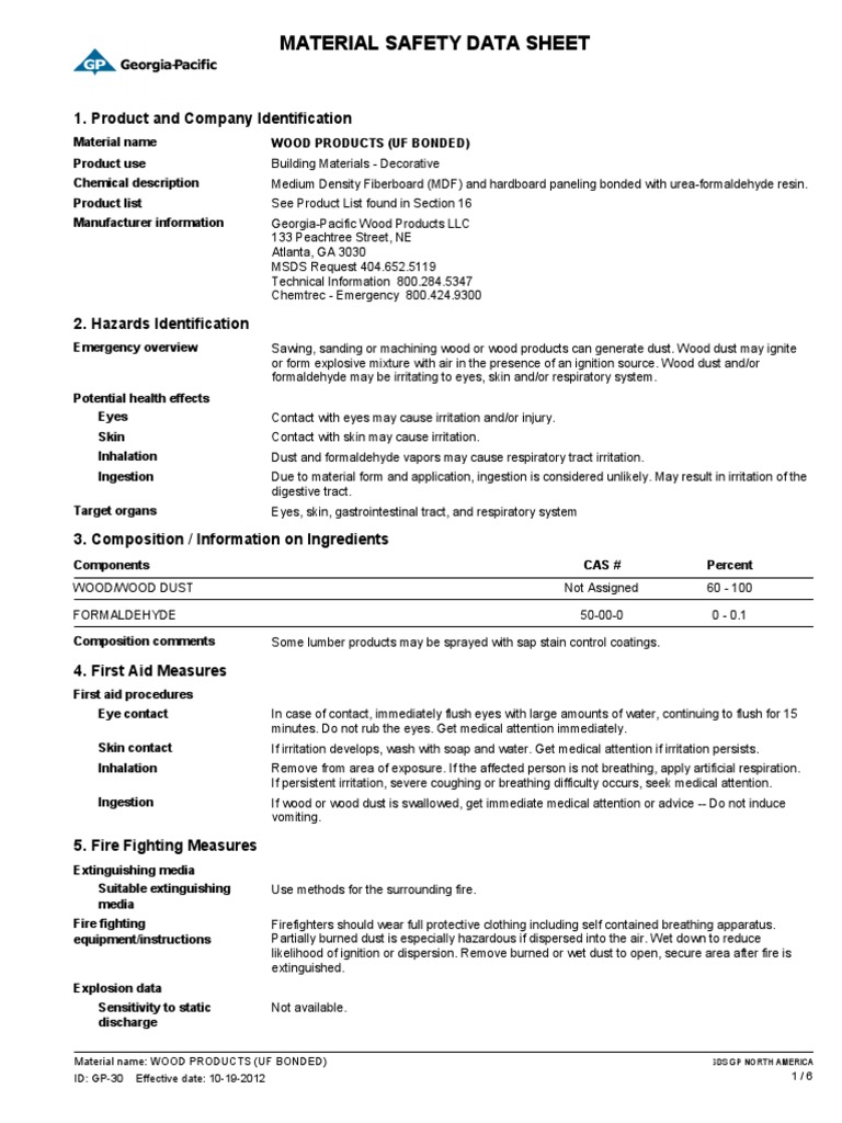 Msds Formaldehyde PDF Formaldehyde Personal Protective Equipment