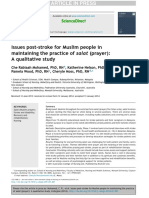 Issues Post-Stroke For Muslim People in Maintaining The Practice of (Prayer) : A Qualitative Study