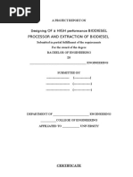 A Project Report On Biodiesel Production