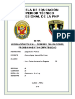 Monografia de Legislación Policial - Deberes, Obligaciones, Prohibiciones y Incompatibilidad