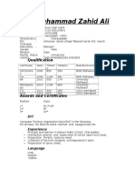 Muhammad Zahid Ali CV1