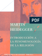 HEIDEGGER Martin Introduccion A La Fenomenologia de La Religion Siruela 2005 PDF