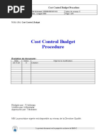 Cost Control Budget DOP3000-PRC-007!0!03