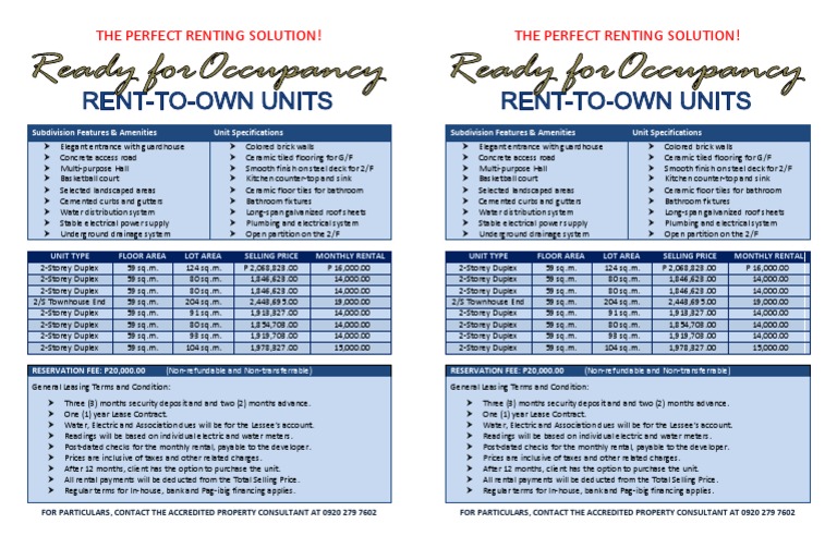 Rent To Own Flyer | Download Free PDF | Lease | Renting