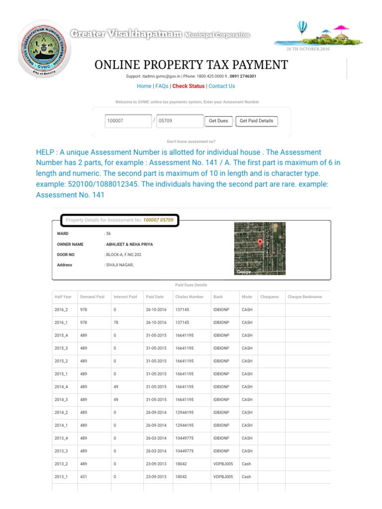 GVMC - Online Tax Sivaji Nagar | PDF