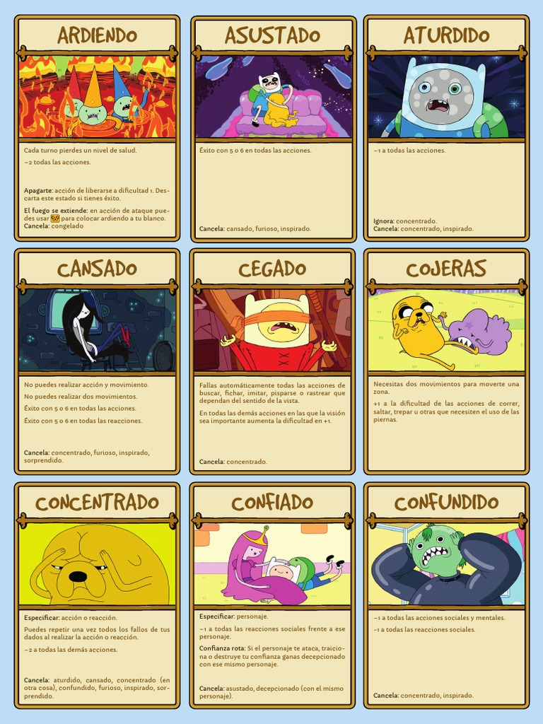 Estados del Juego de Cartas Hora de Aventura | PDF | Ocio