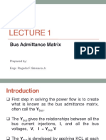 EE - 151 - Lecture - 1 Bus Admittance Matrix