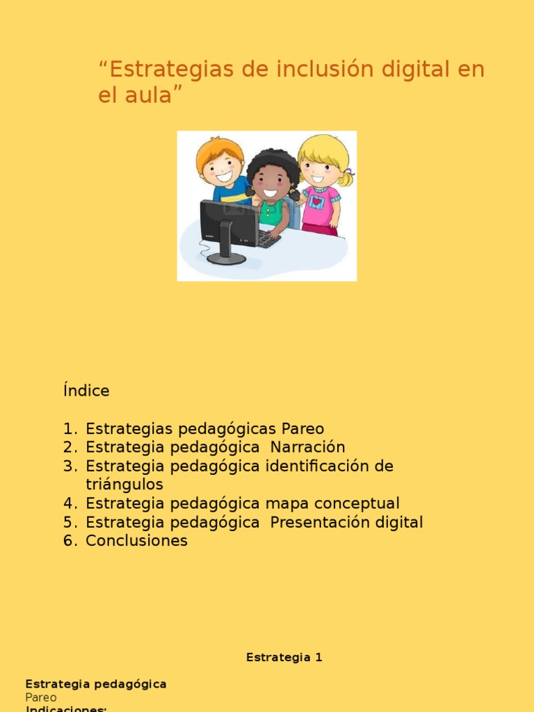 Estrategias De Inclusión Digital En El Aula Pdf Evaluación