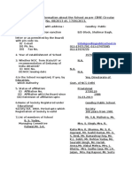 Comprehensive Information About The School As Per CBSE Circular No. 08/2013 Dt. 17/06/2013