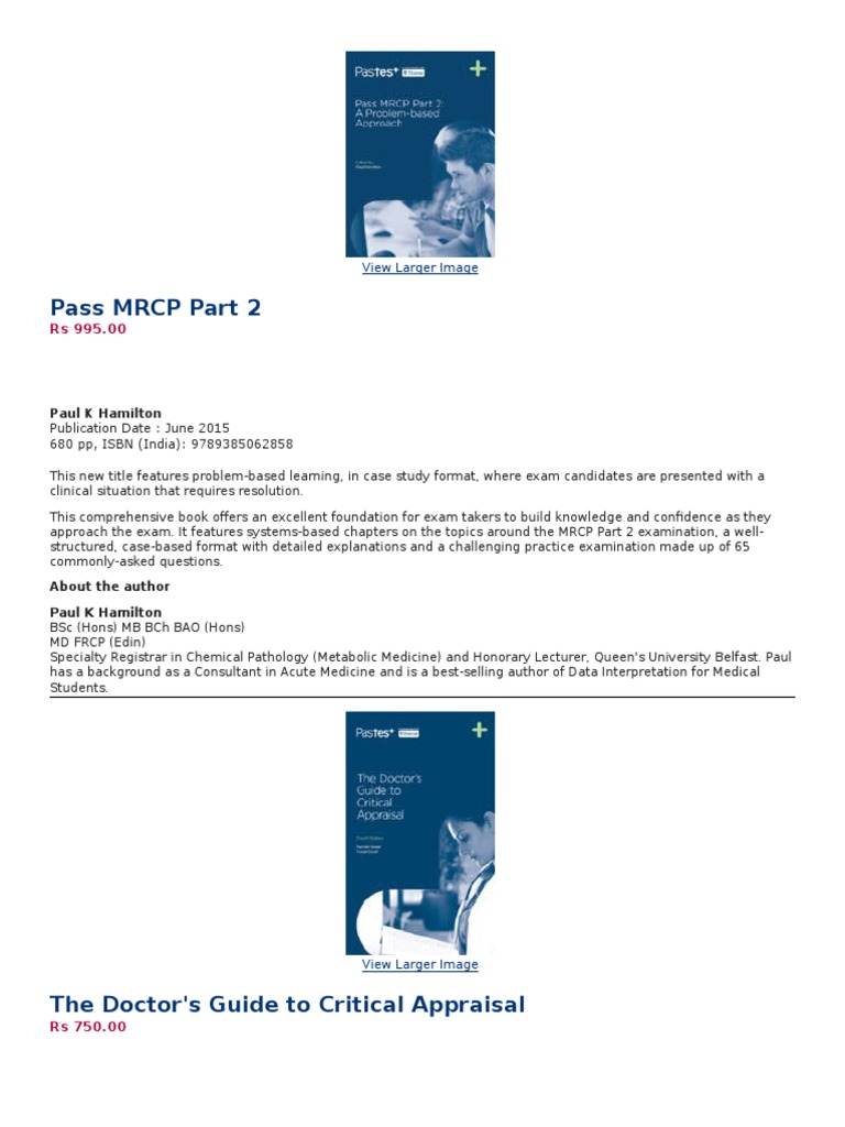 Pass MRCP Part 2: Request To Buy | PDF | Wellness | Science & Mathematics