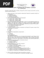 First Periodic Examination in Grade 7 Science S.Y 2016-2017: For Questions 6 and 7