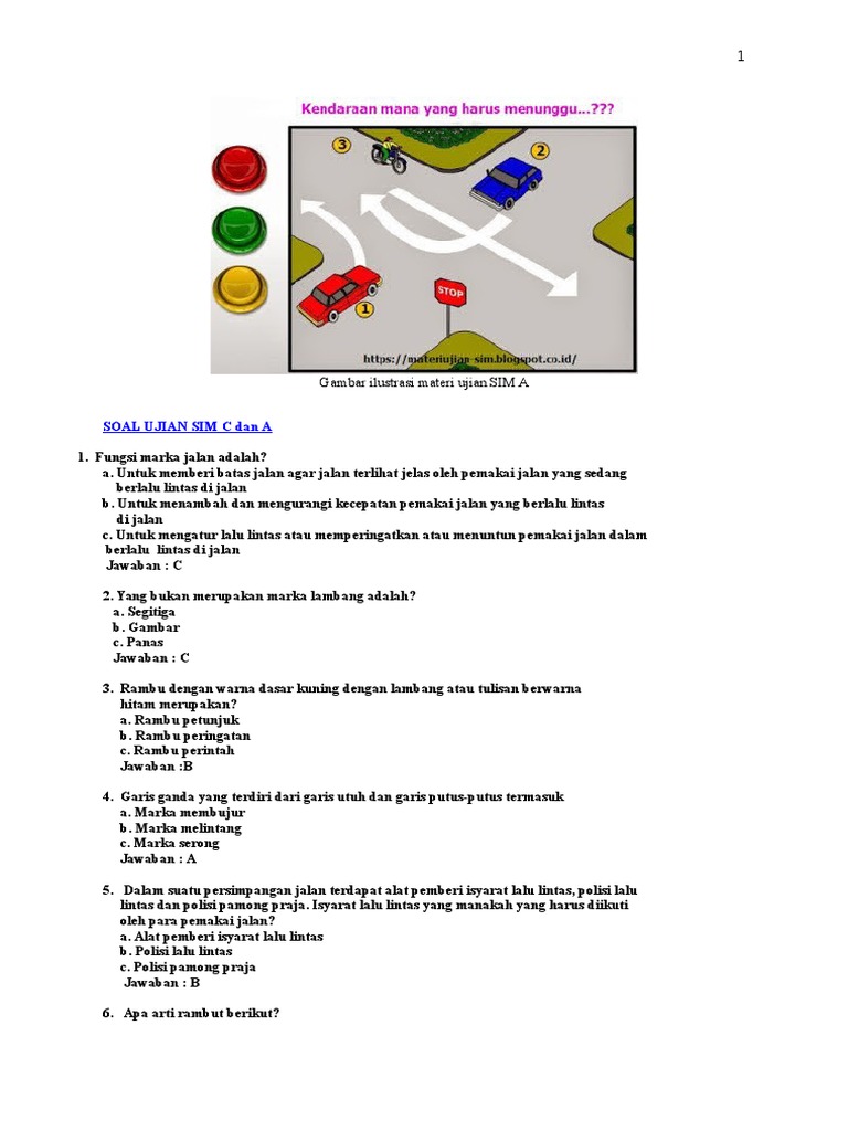 Gambar Ilustrasi Materi Ujian SIM A