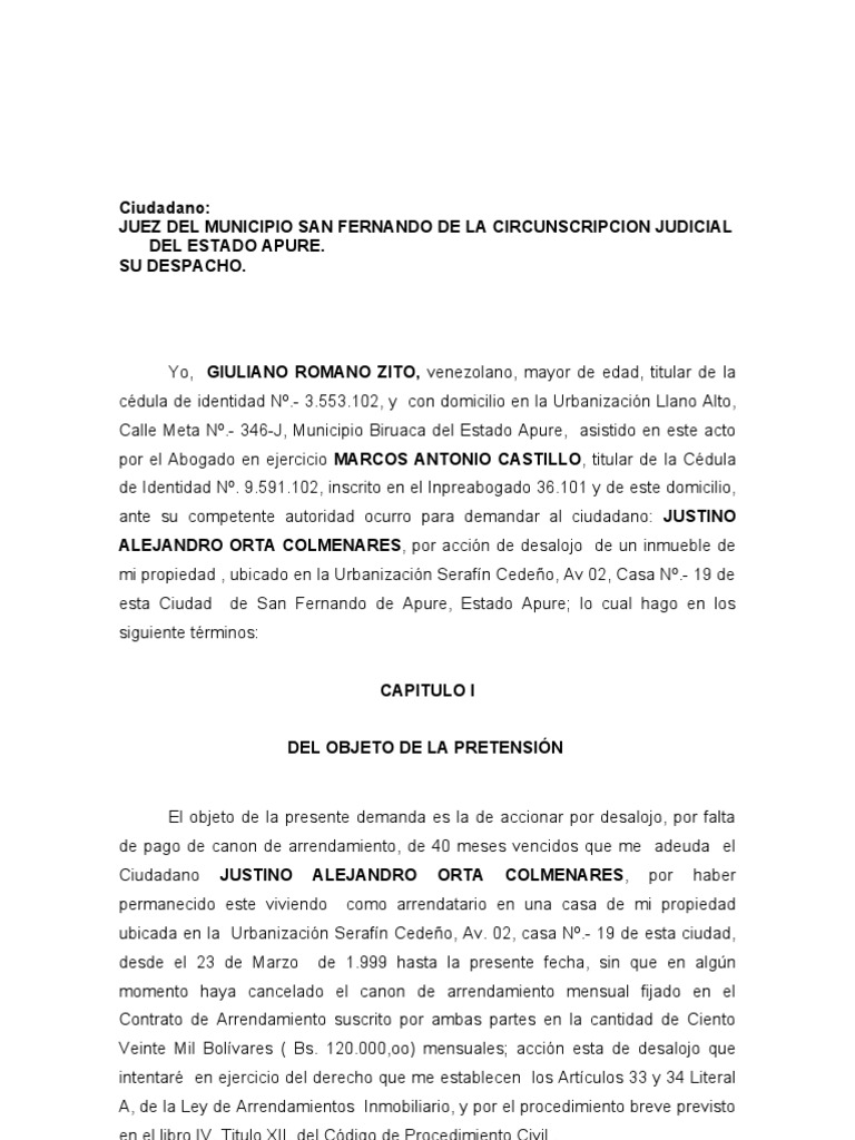 Modelo De Carta De Desalojo De Vivienda Por Falta De Pago Sample Web G