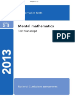 KS2 2013 Maths Mental Transcript