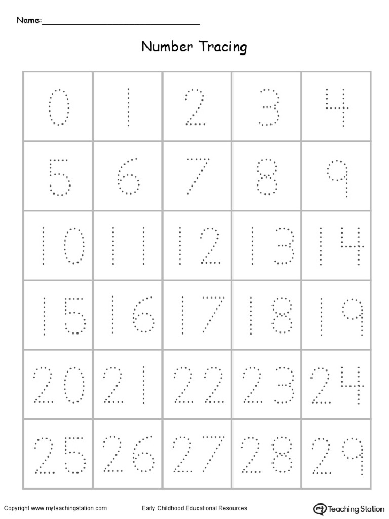 MTS Tracing Numbers 0 Through 29 | PDF | Wellness