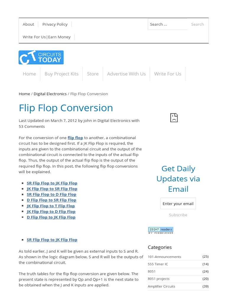 Flip Flop Conversion | PDF | Electronic Circuits | Digital Electronics