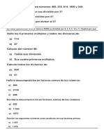 Activ Face Números Primos y Compuestos. Múltiplos y Divisores. Descomposición en Factores Primos.