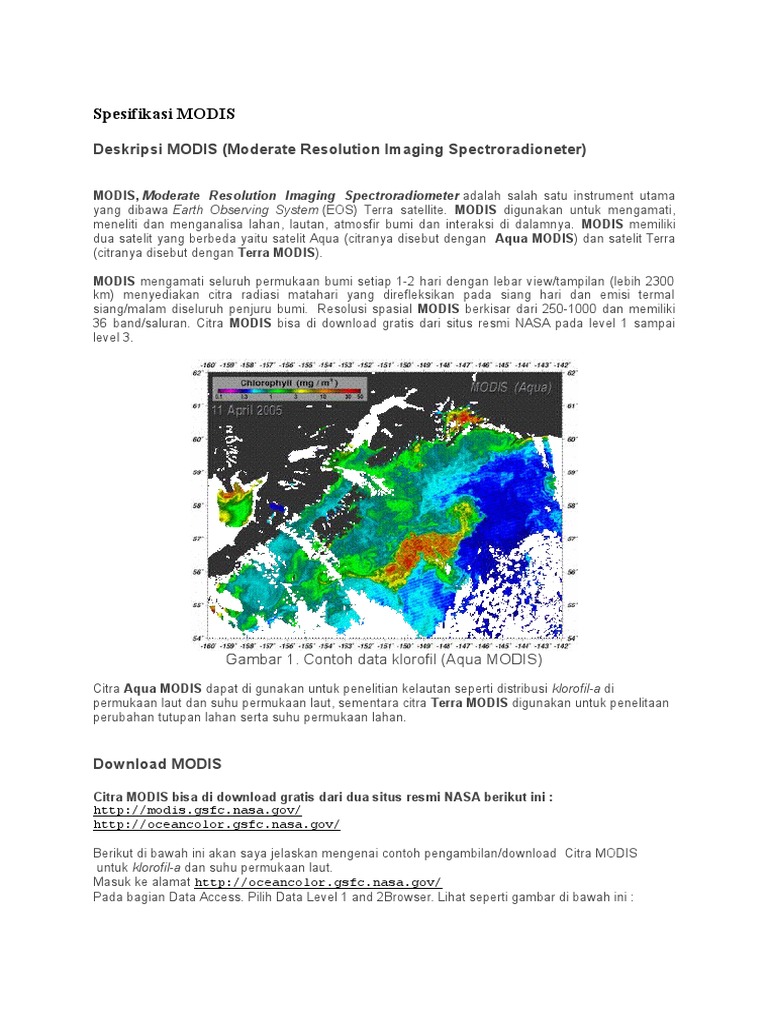 Spesifikasi dan Penggunaan MODIS | PDF | Sains & Matematika